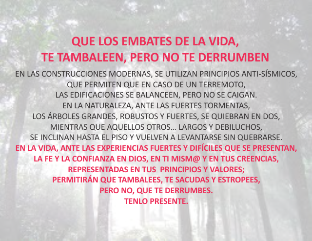 Que los embates de la vida, te tambaleen, pero no te derrumben Marzo 12 de 2012